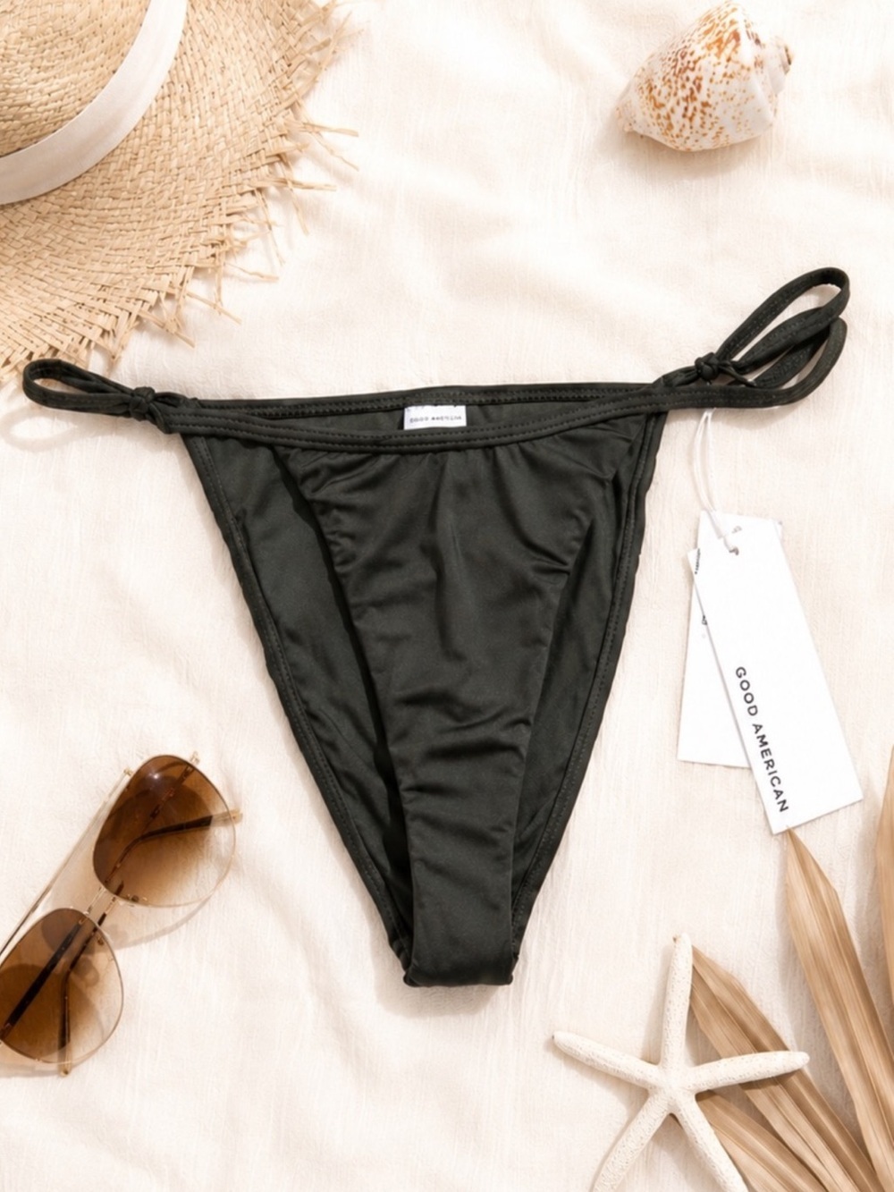 NWT Good American Perfect Fit Tanga Bikini Bottom Dark Green Size 2/Medium